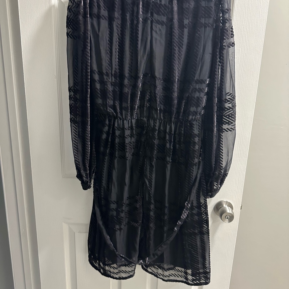Taylor Black Sheer Long Sleeve Dress - Picture 3 of 3